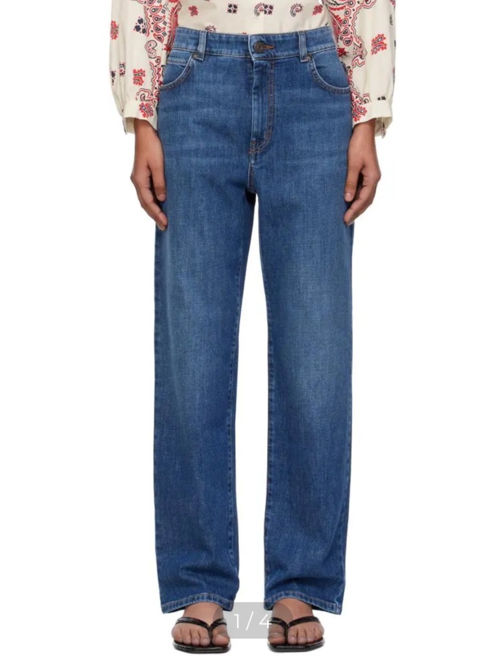 Weekend Max Mara Classic Blue W90 Straight-Leg Jeans Sz 28 Designer Denim